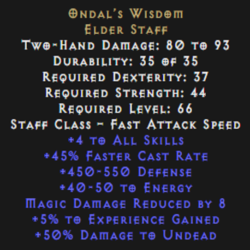 Ondal’s Wisdom 4 Skill Description