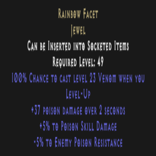 Poison Facet Level Up Description