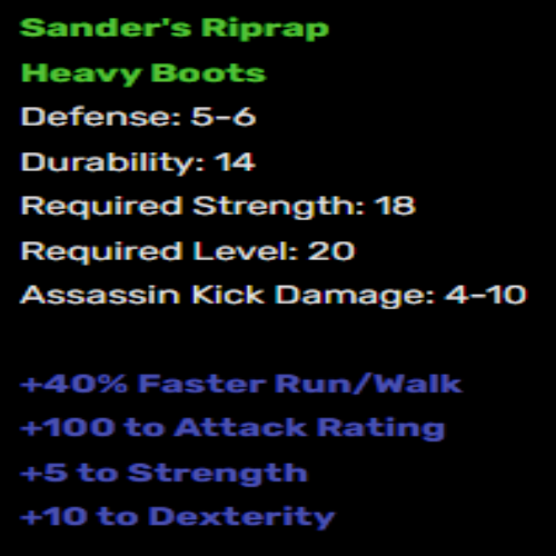 Sander's Riprap (Boots) Description
