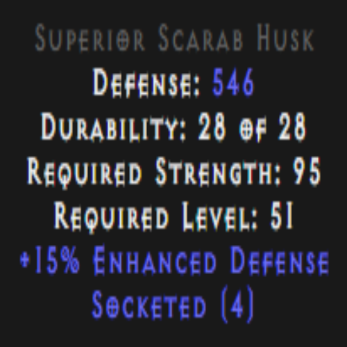 Scarab Husk 15% ED 4 Sockets Description
