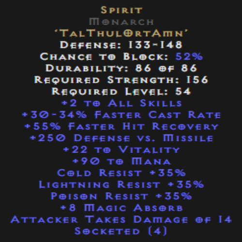 Spirit Monarch 30-34% FCR Description