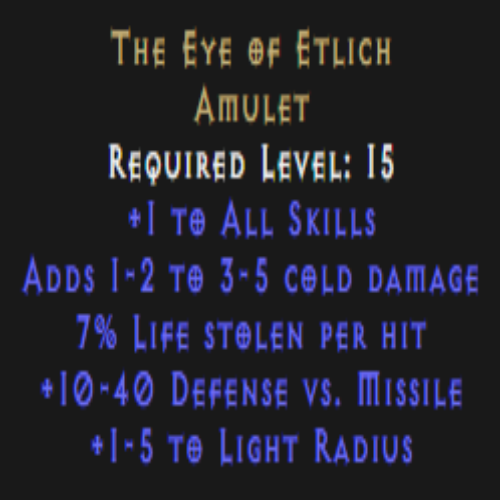 The Eye of Etlich 7% Life Leech Description