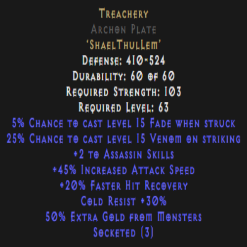 Treachery Archon Plate Description