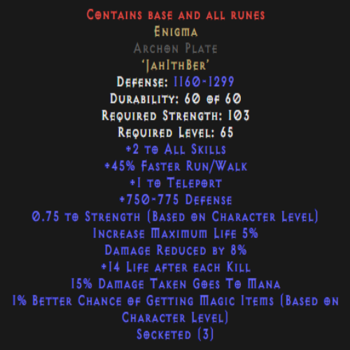 Unmade Enigma Archon Plate Description