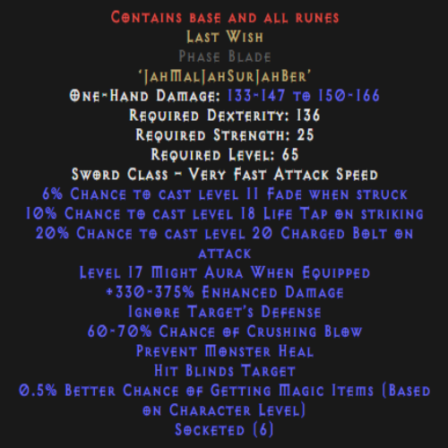 Unmade Last Wish Phase Blade Description