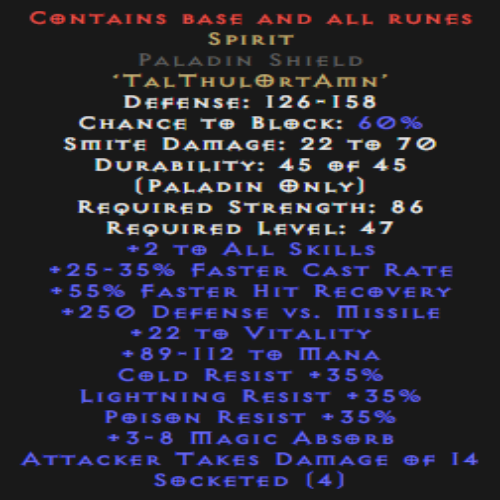 Unmade Spirit Shield (Paladin) Description