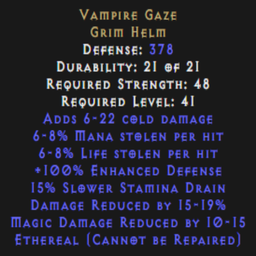 Vampire Gaze Ethereal Description