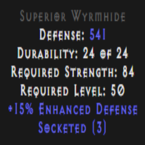 Wyrmhide 15% ED 3 Sockets Description
