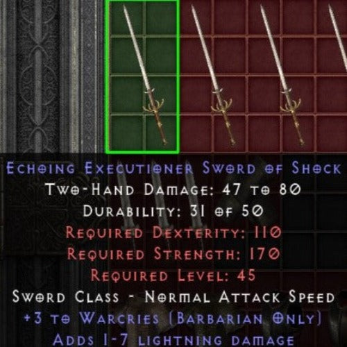 +3 Warcries Executioner Sword