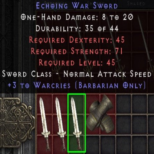 +3 Warcries War Sword 3