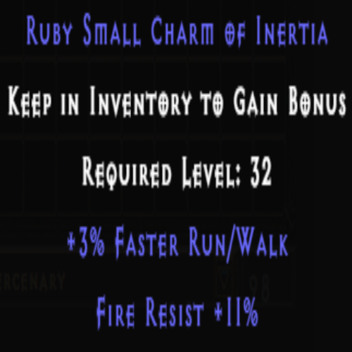 Ruby Small Charm of Inertia +3% FRW +11% Fire Resist