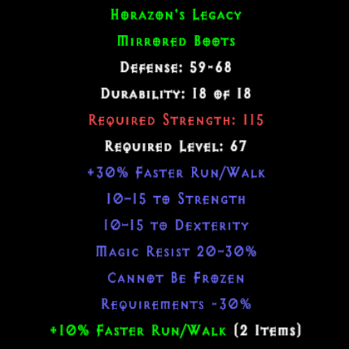 Horazon's Legacy item description D2RGEAR