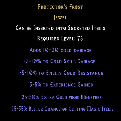 Protector's Frost item description D2RGEAR