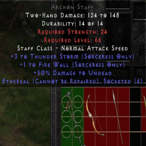 Archon Staff Ethereal 6os +3 THUNDERSTORM +1 FIRE WALL