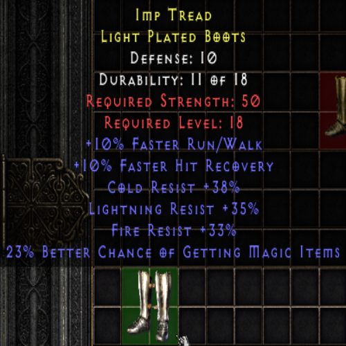 Imp Tread 10 FRW 10 FHR 38 CR 35 LR 33 FR 23 MF 18 LVL REQ