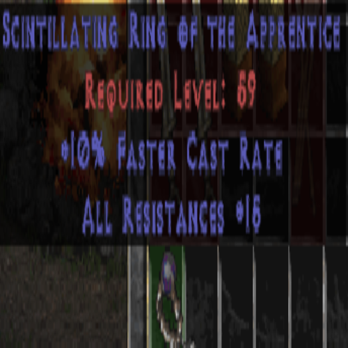 Scintillating Ring of The Apprentice (Coral) 10 FCR 15 All Resistances LVL 59 REQ