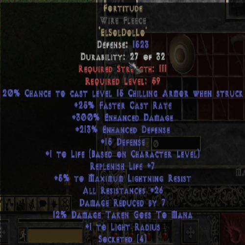 Fortitude Wire Fleece 213 ED 26 All Resistances NON ETH 1523 DEF LVL 59 REQ STR 111 REQ