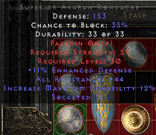 Akaran Rondache 4os 11 ED 44 All Resistances 12 IMD