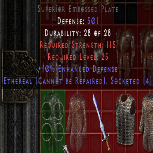 Embossed Plate 4os 10 ED - 501 Defense - Ethereal
