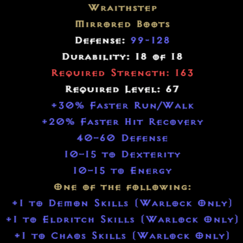 Wraithstep item description D2RGEAR