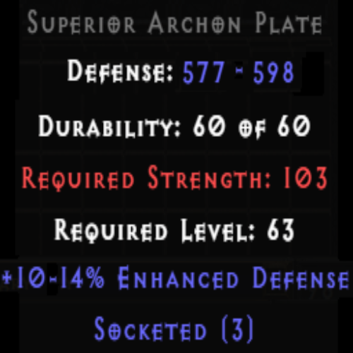 Archon Plate 10-14% ED 3 Sockets