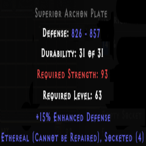 Archon Plate Ethereal 15% ED 4 Sockets