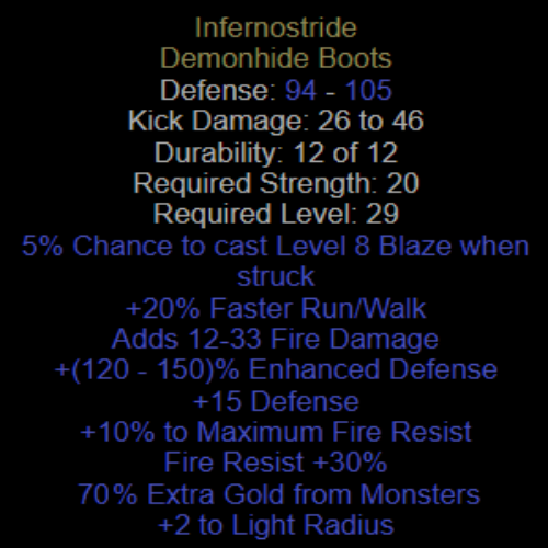 Infernostride 70% Extra Gold