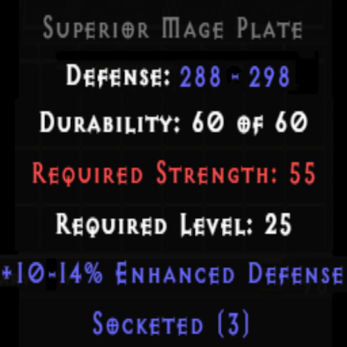 Mage Plate 10-14% ED 3 Sockets