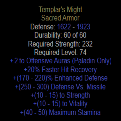 Templar's Might +2 Offensive Auras