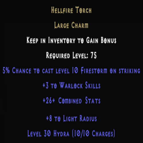 warlock torch 26 plus  item description D2RGEAR