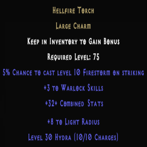 warlock torch 32 plus  item description D2RGEAR
