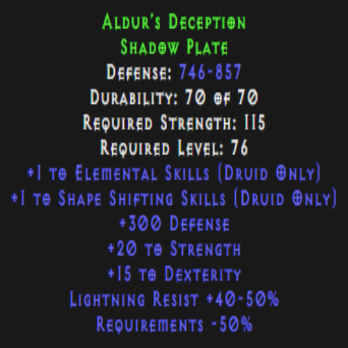 Aldur’s Deception (Armor) Description
