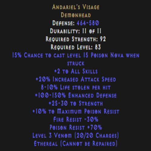 Andariel’s Visage Ethereal Description