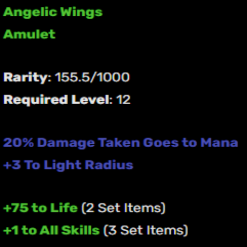 Angelic Raiment Buy D2R Angelic Wings (Amulet) | Diablo 2 Resurrected (D2R) Item Shop ...