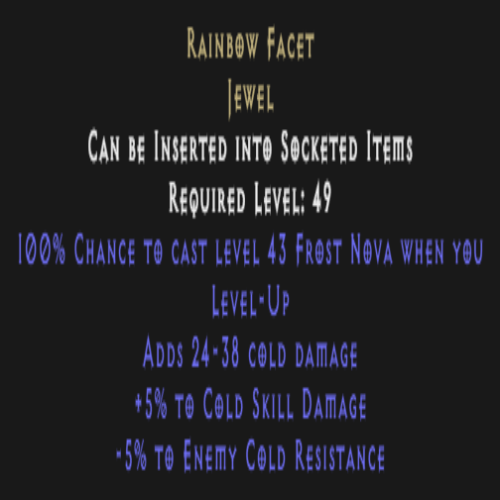Cold Facet Level Up Description