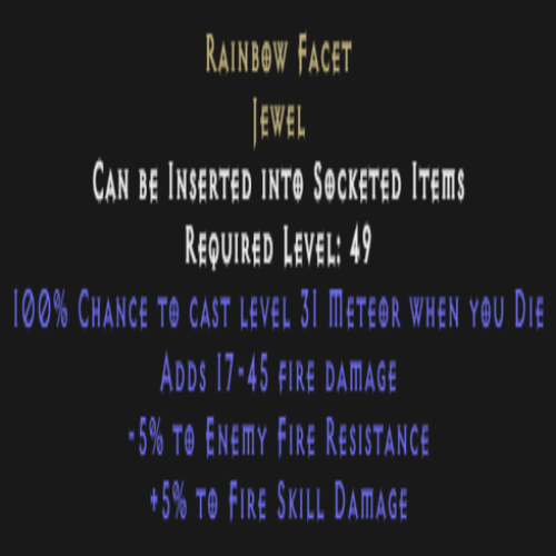 Fire Facet Death Description