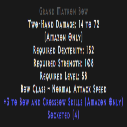 Grand Matron Bow 4 Sockets 3 Bow Skill Description