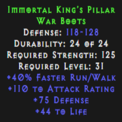 Immortal King’s Pillar (Boots) Description