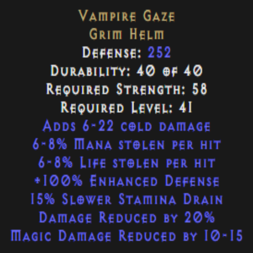 Vampire Gaze 20% DR Description