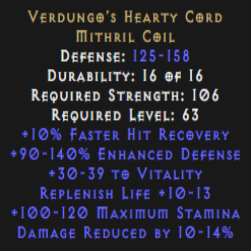 Verdungo’s Hearty Cord Description