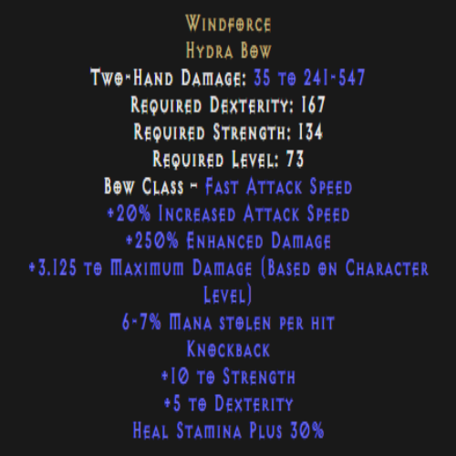Windforce 6-7% Mana Leech Description